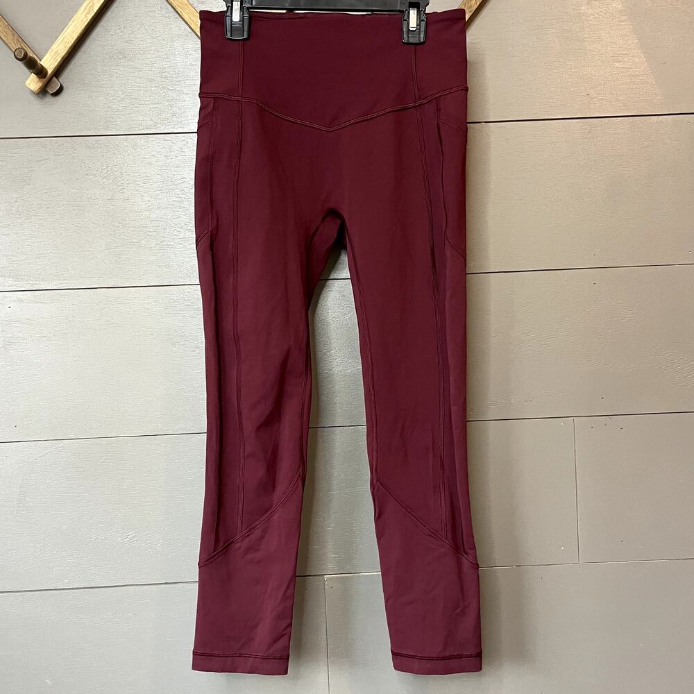 Lululemon All the Right Places Red Merlot Crop 23" Leggings Women's Size 6